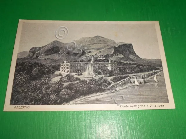 Cartolina Palermo - Monte Pellegrino e Villa Igea 1935 ca