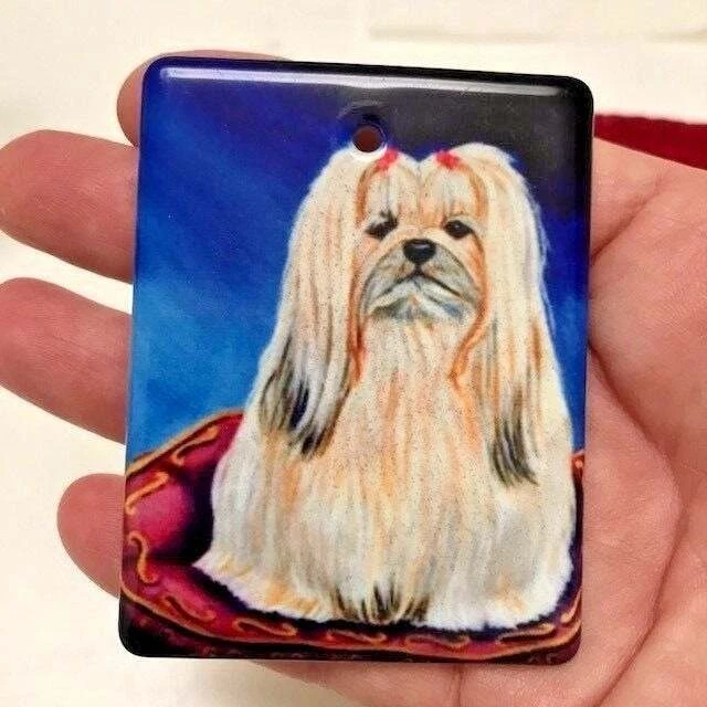 Lhasa Apso Ornament Ceramic Birthday Christmas  New Dog Pet Animal Rescue New