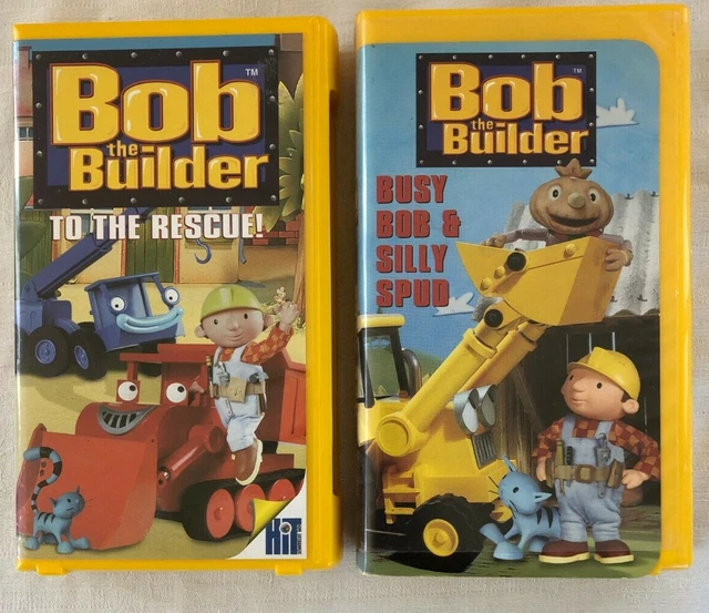 2 BOB THE Builder VHS TO THE RESCUE & BUSY BOB & SILLY SPUD Clamshell