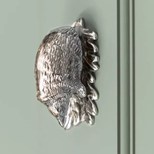 Bright Chrome Hedgehog Door Knocker - Supplied With Fixings