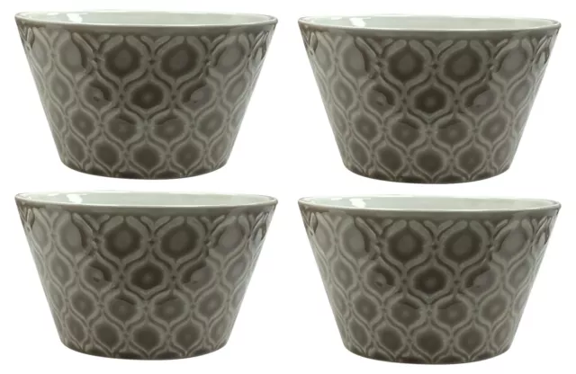 Conjunto De 4 Gres Sopa Bols Gris Japonés Estilo Arroz Pasta Cereales