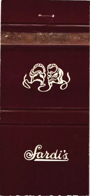 Sardi's Continental Restaurant, New York City Vintage Matchbook Cover