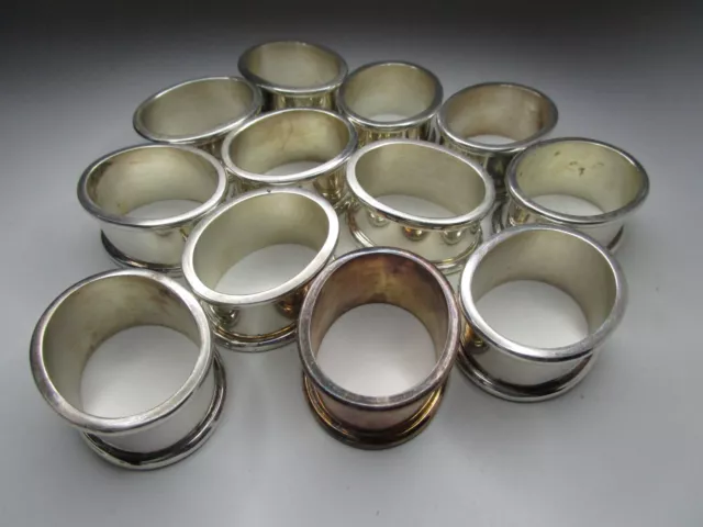 Vtg Silver Plated Oval Napkin Rings Set/12 Fine Dining