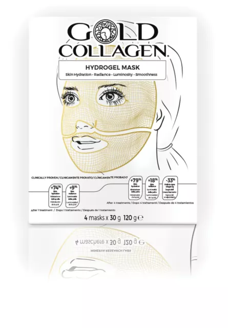 Gold Collagen Hydrogel Mask 4 Pezzi