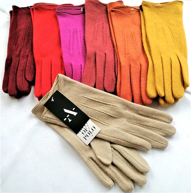 Elegante stilvolle schmale Handschuhe Wolle-Mix - Unisex Damen und Teenager