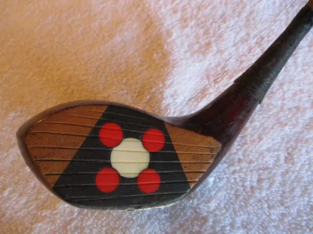 VINTAGE MacGREGOR PEERLESS A-! SPOON YARDSMORE INLAY FANCY FACE WOOD STEEL SHAFT