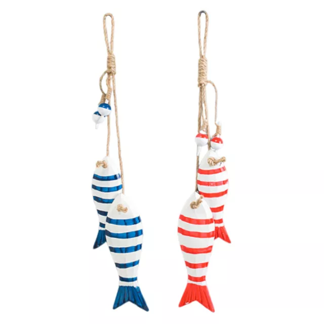 2 Pcs Small Fish String Pendant The Mediterranean Home Decor