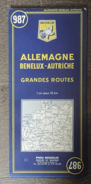 ANCIENNE CARTE ROUTIÈRE MICHELIN N° 998 de 1982 Vintage France Nord Paris Dijon EUR 3,00