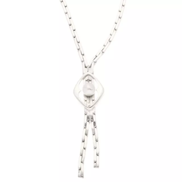 Sterlingsilber 22" Pearl Lariat Halskette (2 mm breit)