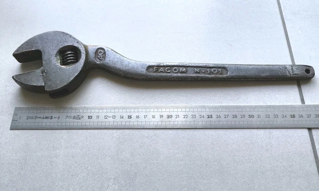 Clé à Molette FACOM Vanachrome N°113 - Taille 10/250, Breveté France, Occasion