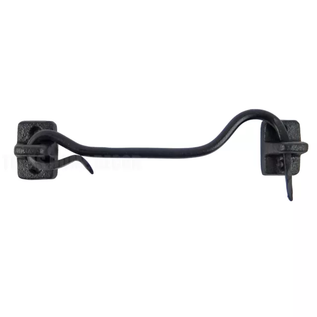 Swivel Door Latch Hasp Wrought Iron Gate Hardware Antique Style Black 6.5" Long