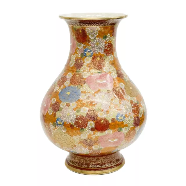 Japanese Satsuma Hand Painted Millefleur Porcelain Vase Showa Period