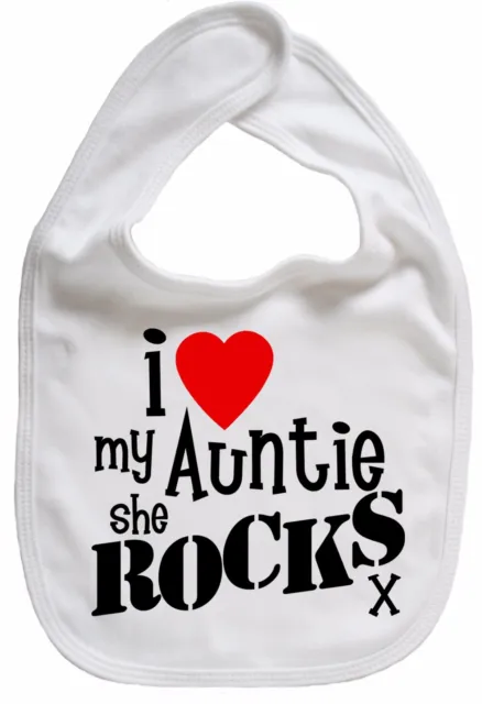 Tante Baby Lätzchen ""I Love My Tante She Rocks"" Tante Tante Nichte Neffe Geschenk