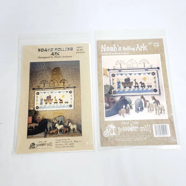 Noah's Ark Wall Hanger Patterns by The Powder Mill 2 Piece Lot Diane Arthurs