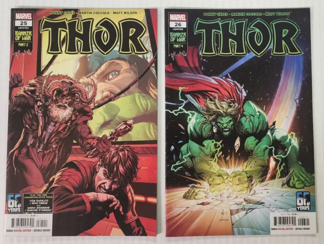 Marvel Comics Thor #25 & 26 Cover A NM Cates & Coccolo Marvel 2022 lot of 2
