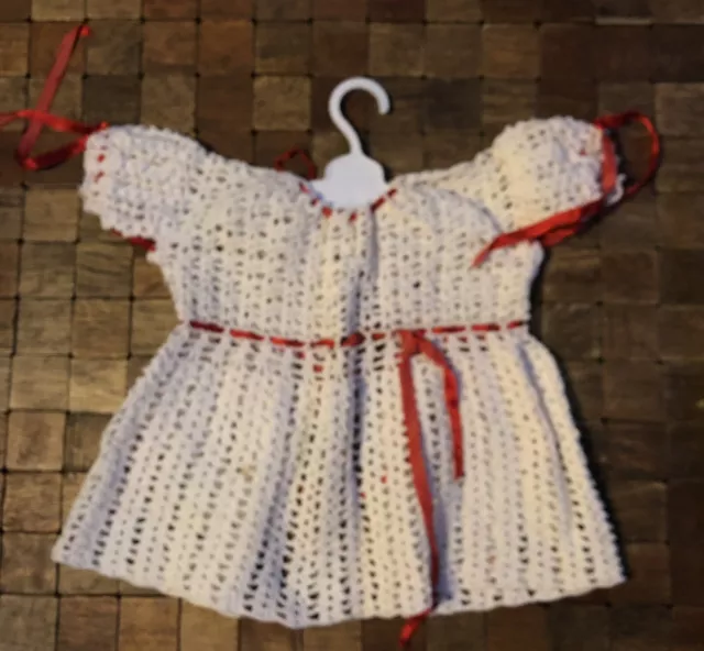 Vintage Handmade Crochet Doll Dress