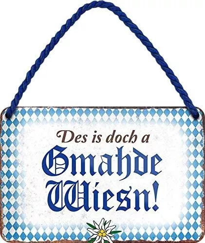 Blechschild Lustige Bayern Spruch "des is doch Wiesn" Geschenkidee