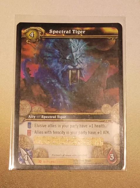 World of Warcraft WOW TCG SPECTRAL TIGER Unscratched Loot Card