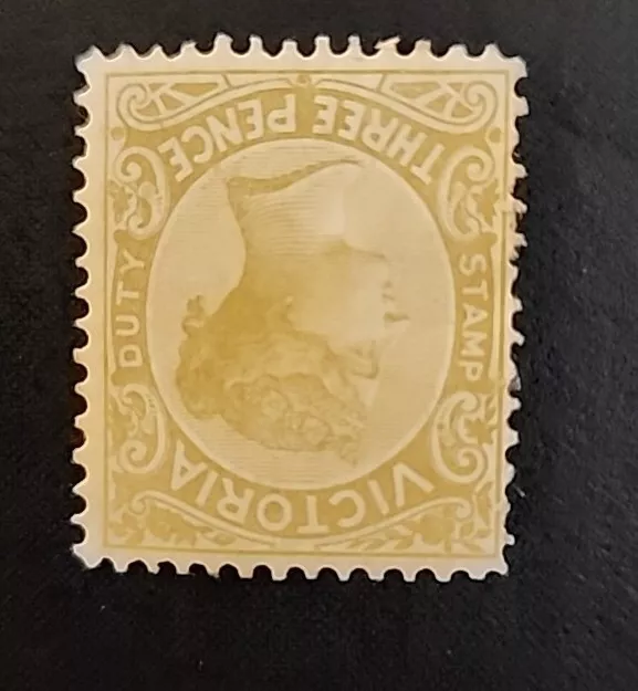 1892 Victoria 3d Bistre Yellow QV Stamp Duty Mint. Watermark Inverted. P20