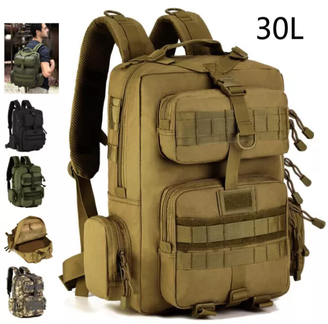 30L Tactical Molle Shoulder Backpack Outdoor Rucksack Camping Travel Hiking Bag