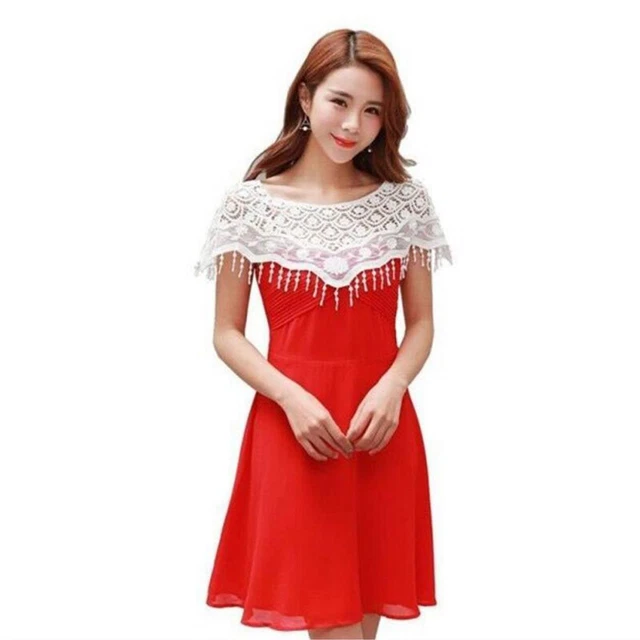Women Knit Hollow Out Shawl Wrap Wedding Bridal Evening Dress Lace Shawl Wedd ba