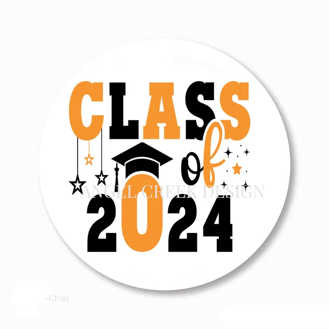 GRAD CAP CLASS of 2024 Graduation Favors Stickers Envelope Seals Labels