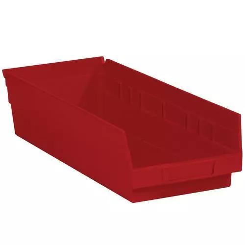 Myboxsupply 17 7/8 x 6 12.7/20.3x10.2cm Rouge Plastique Étagère Bin Boîtes, 20