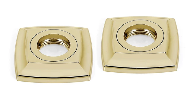 Soportes de barra de agarre de baño de ducha cuadrados Alno A6524 cubo de 3" - latón