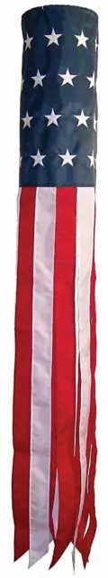 Stars & Stripes 60" (5FT) Embroidered USA United States American Flag Windsock