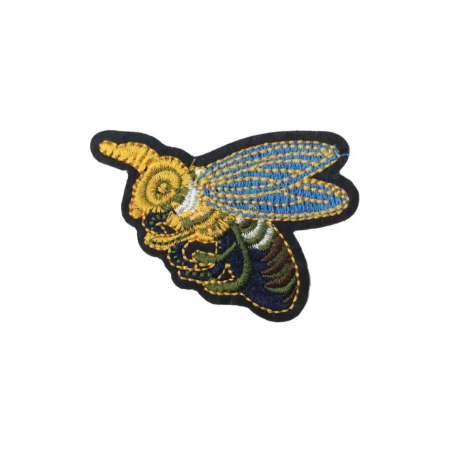 Bee Wasp Fly (Iron On) Patch Insects Bugs Embroidery Applique Sew Badge