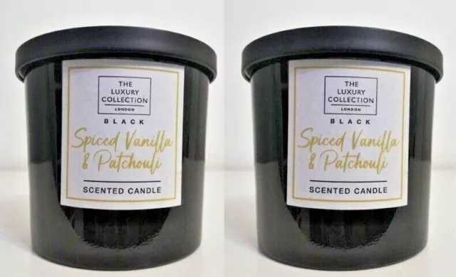 2 x The Luxury Collection Spiced Vanilla Patchouli Scented Candle Two Wick 335g