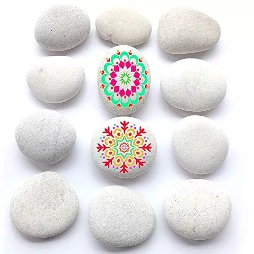 BigOtters Painting Rocks, 12 Rocks 2-3 Inches Painting Kindness Rocks Mandala-