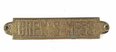 “Crews Mess” Brass Decorative Wall/door Plate