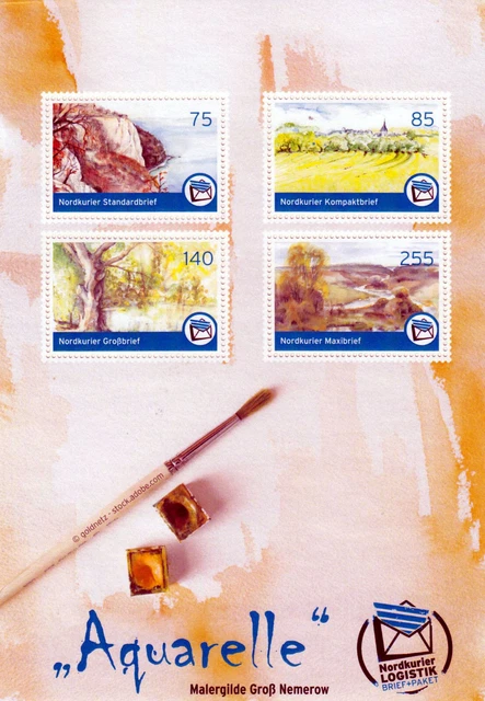 Deutsche Privatpos - Nordkurier - Block - Aquarelle 2019, postfrisch