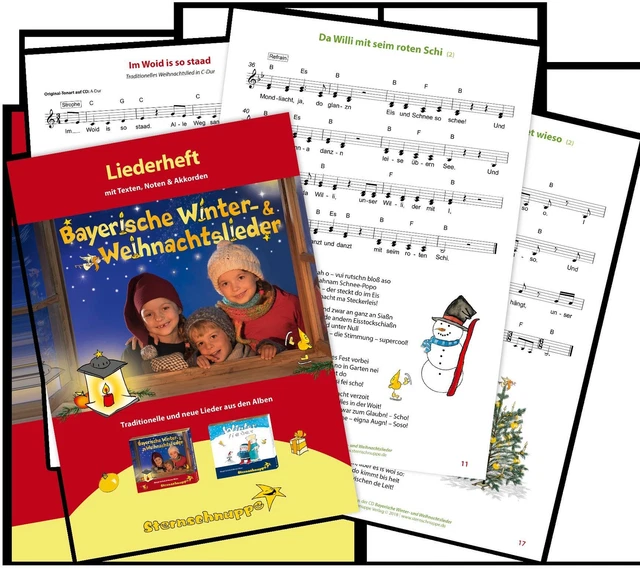 LIEDERHEFT BAYERISCHE WINTER und Weihnachtslieder mit Texten, Noten