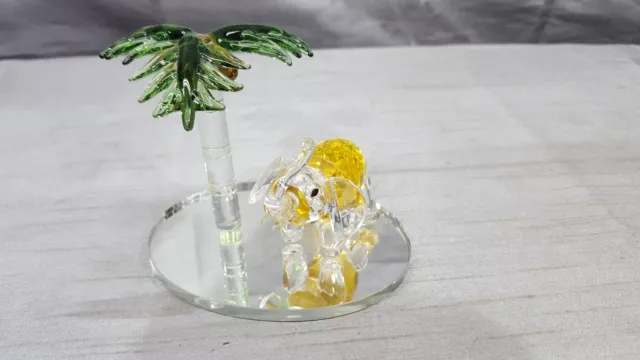 Swarovski Elephant & Palm Tree Art Glass