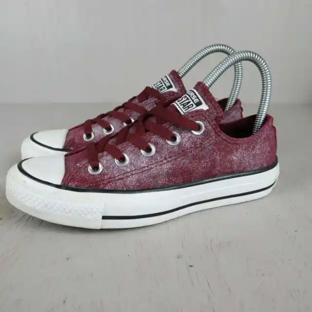 Converse All Star Women's Ox Sneakers Maroon Chucks Lace Up Low Top Shoe Size 5