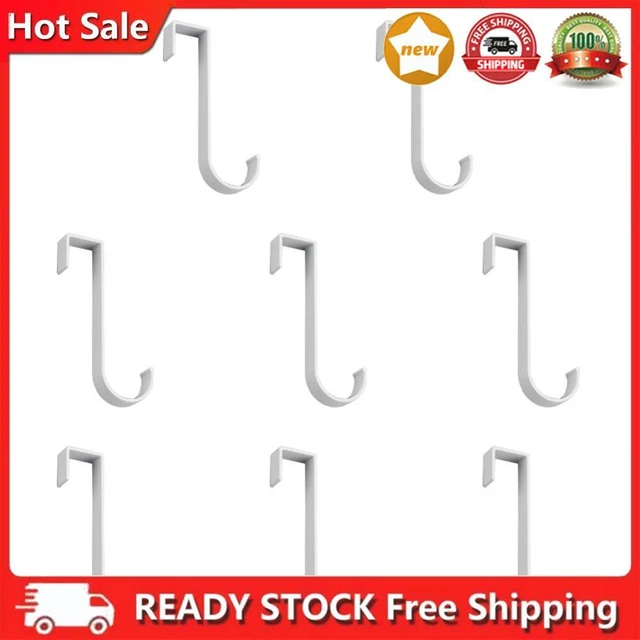 Cupboard Hook Free Punching Door Rear Hanger for Bathroom (White)