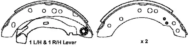 Citroen C2, C3 (TRW Option), Non ABS 05-09 Rear Brake Shoe Set