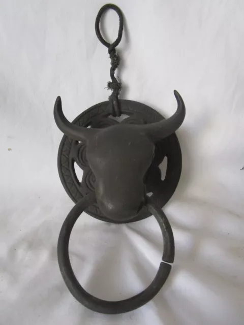 Heavy Cast Iron " Bull " Door Knocker -  Early 19th Century