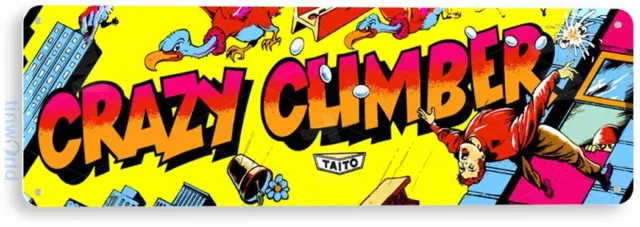 Crazy Climber Arcade Sign, Classic Arcade Game Marquee, Game Room Tin Sign A887