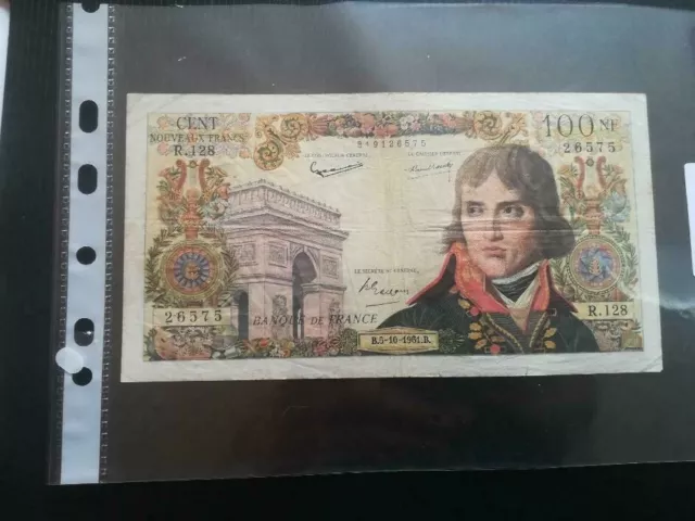 BILLET DE 100 F  NAPOLEON BONAPARTE, édition 1961, série R128.