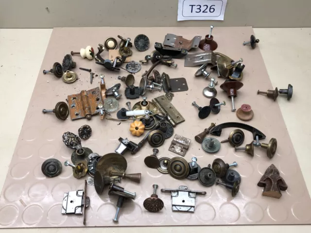 Lot of Misc Cabinet Door Drawer Knobs Locks Hinges Vintage Hardware Restoration