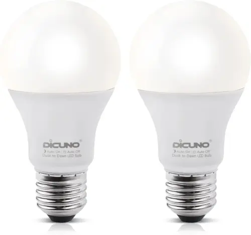 DiCUNO Dusk to Dawn Sensor Bulb E27, 60W Equivalent, 5000K, 9W 800LM,...