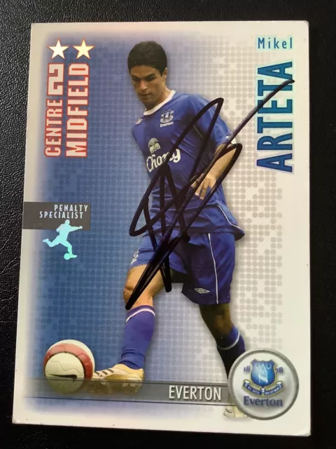 Signed Mikel Arteta Everton Football Shoot Out Card