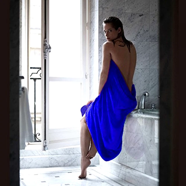 Extra Large Bath Towel Beach Towel Luxury Blue Fast Drying Bathroom Sheet Towels
