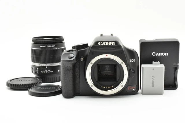 CANON EOS KISS X2 DSLR Camera with EF-S 18-55mm IS Lens Used