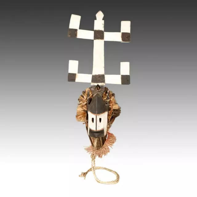 Kanaga Initiation Mask Carved Painted Wood Rope Dogon Mali West Africa 20Th C.