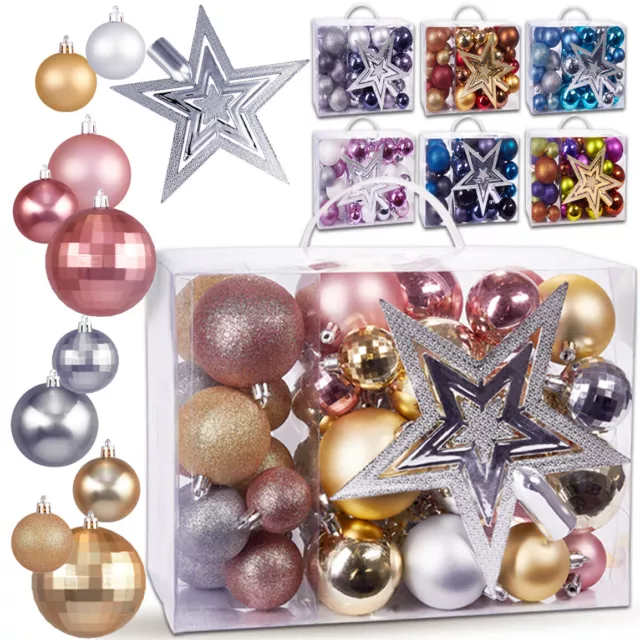 BRUBAKER Set de 50 Pièces Boules de Sapin de Noël Glamours 7/6/5/4 cm Plastique