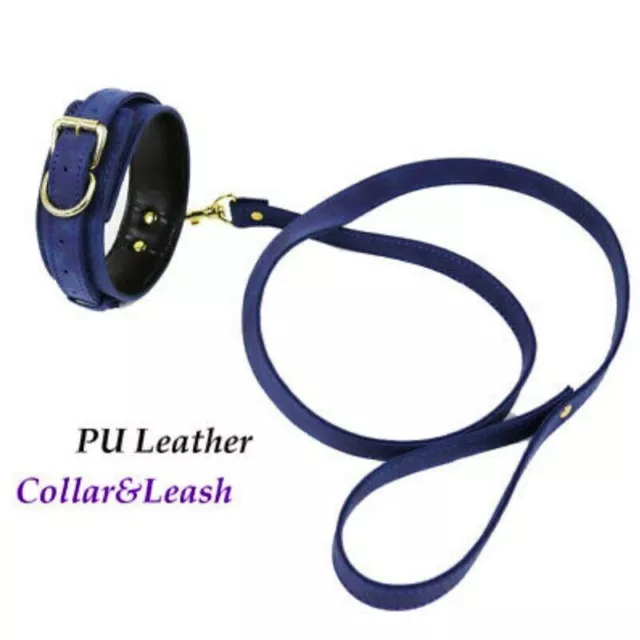 BDSM-Bondage-Collar-Leash-Adjustable-Fetish-Restraint-PU-Leather-Neck-Toy